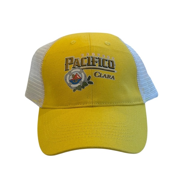 Pacifico Clara Cerveza Mexico Yellow Label Hat Snapback Mesh Back - Picture 1 of 7